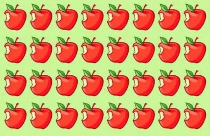 Descubra 1 maçã diferente em 6 segundos