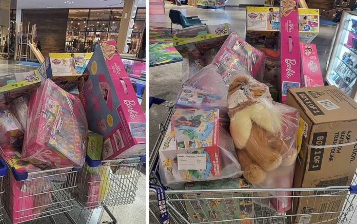 Mãe criticada por comprar muitos brinquedos para sua filha, ela está mimando demais disse
